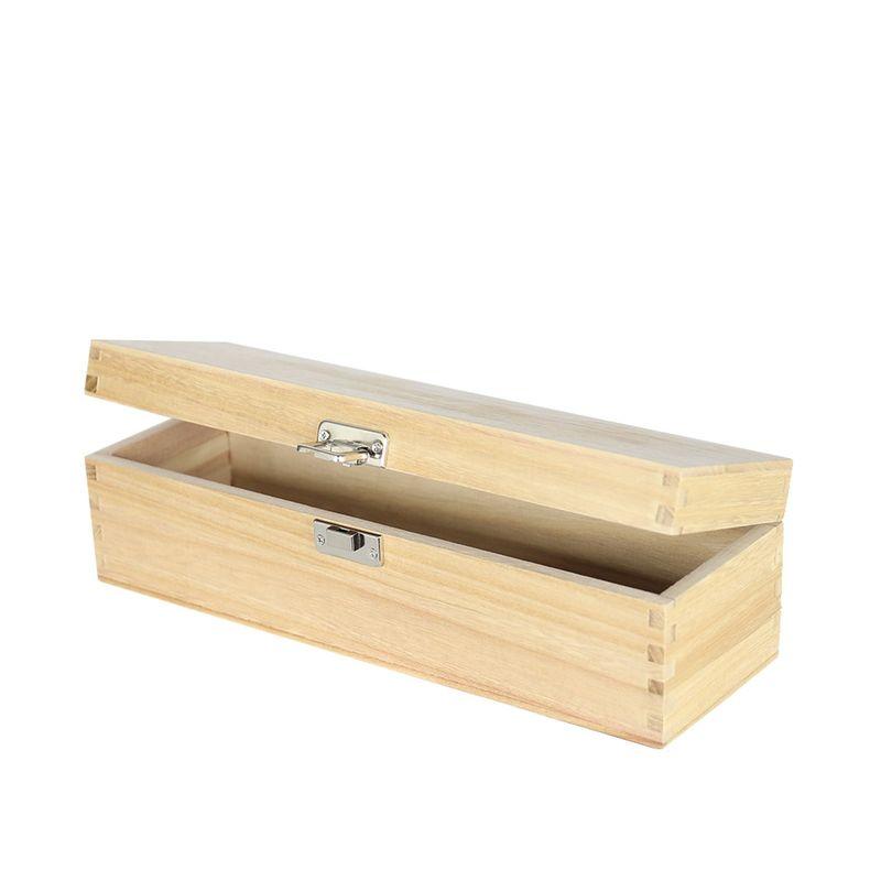 1 Bottle Tung Wood Wine Box with Hinged Lid